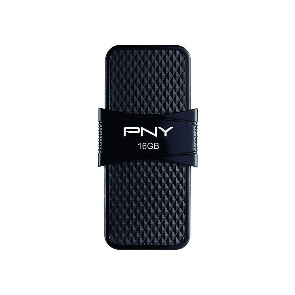 USB флеш накопичувач PNY flash 16GB Duo Link Micro Black OTG USB 3.0 (P-FD16GOTGSLMB-GE)