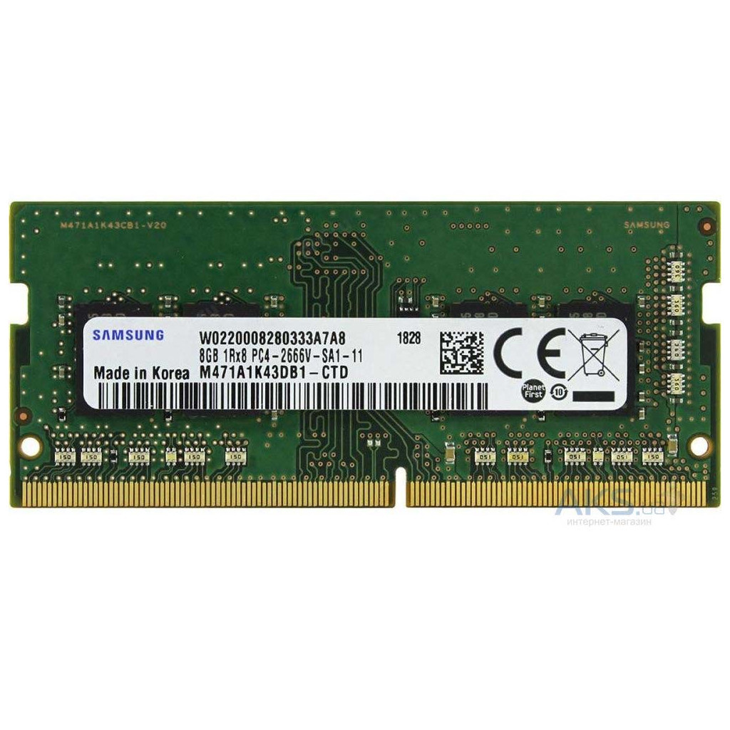 Модуль пам'яті для ноутбука SoDIMM DDR4 8GB 2666 MHz Samsung (M471A1K43CB1-CTD)