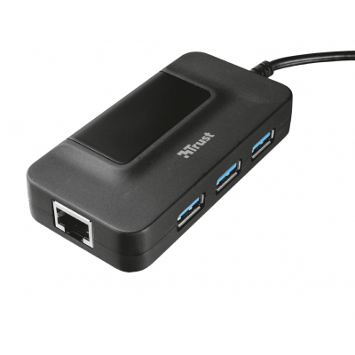 Концентратор Trust Oila 3 Port USB 3.0 Hub with network port (20789)