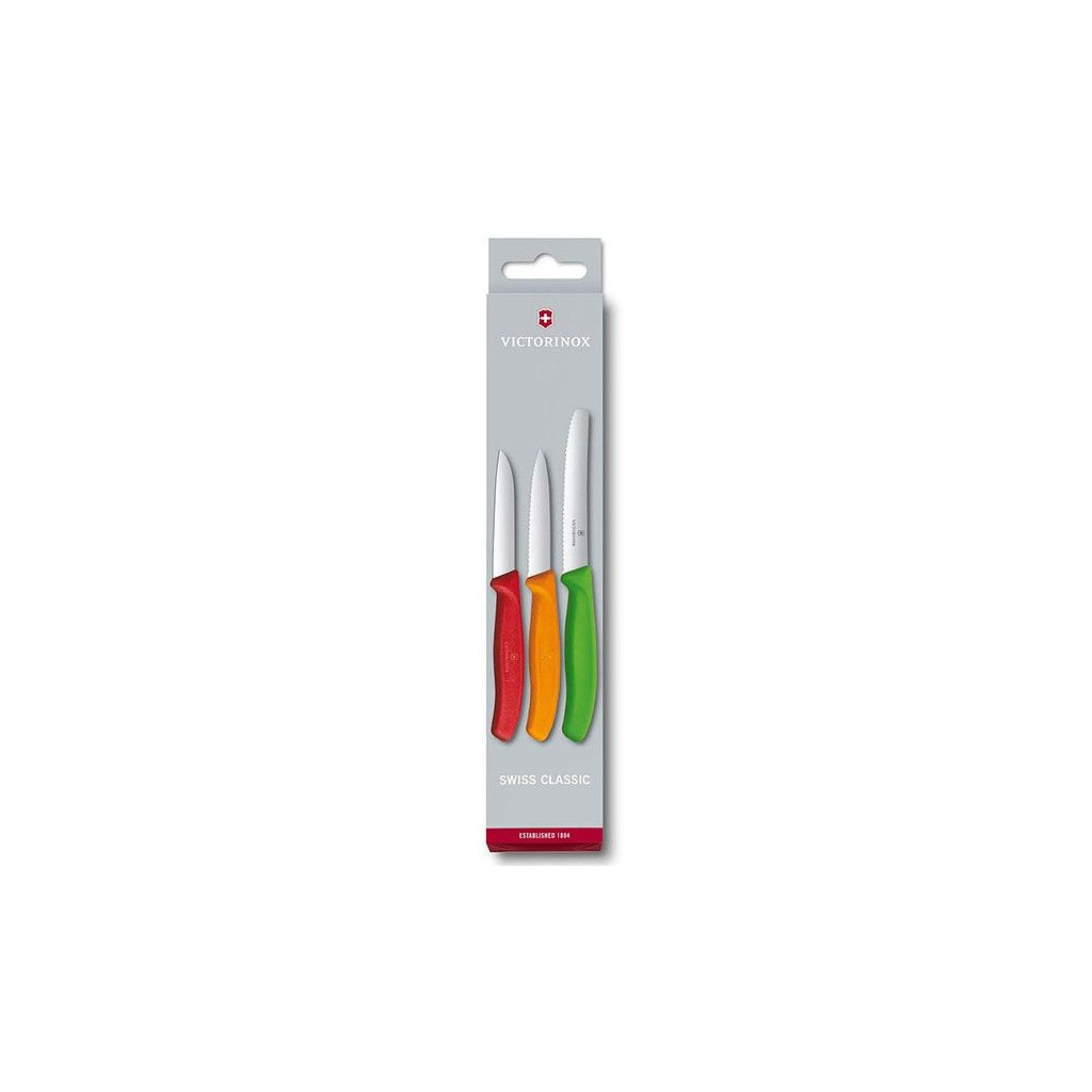 Набір ножів Victorinox SwissClassic 3 шт Red, Orange. Green (6.7116.32)