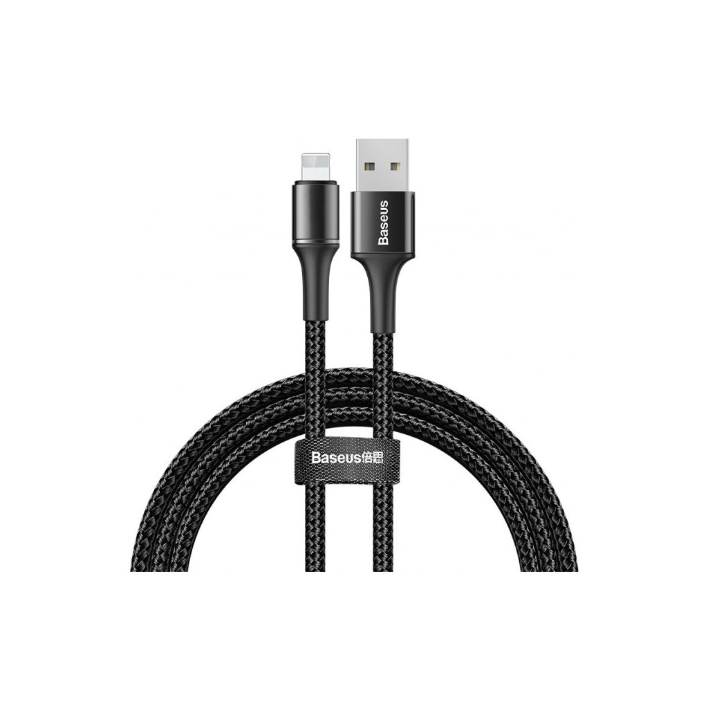 Дата кабель Baseus USB 2.0 AM to Lightning 1.0m Halo Black (CALGH-B01)