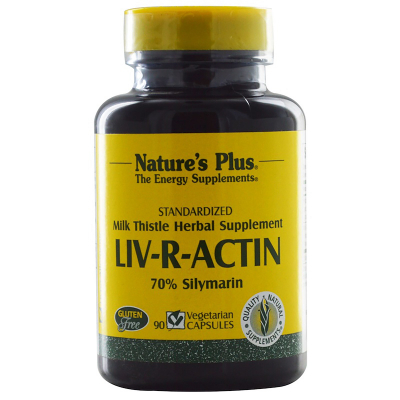 Трави Natures Plus Розторопша для Печінки, Liv-R-Actin Milk Thistle, 90 вегетар (NTP1087)