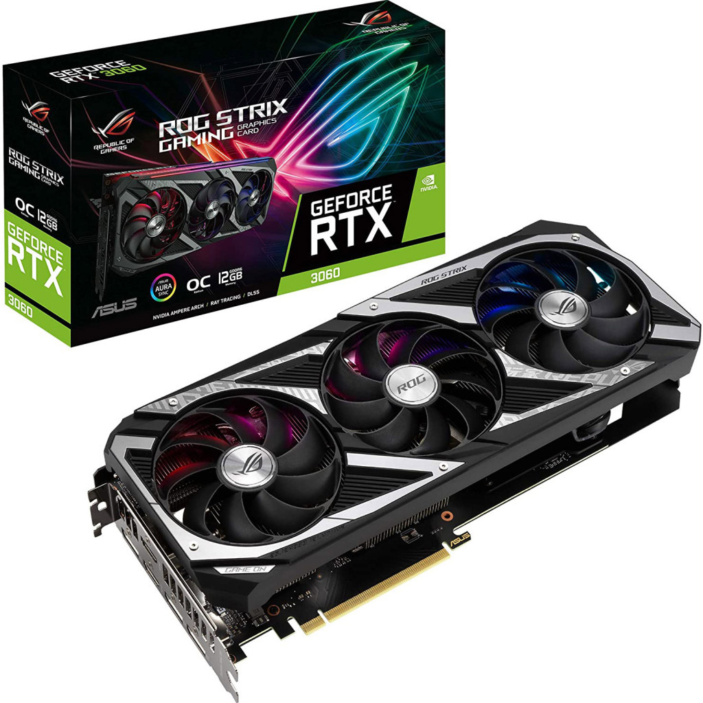 Відеокарта ASUS GeForce RTX3060 12Gb ROG STRIX OC V2 GAMING LHR (ROG-STRIX-RTX3060-O12G-V2-GAMING)