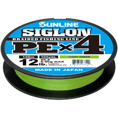 Шнур Sunline Siglon PE н4 300m 1.0/0.171mm 16lb/7.7kg Light Green (1658.09.39)