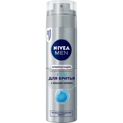 Гель для гоління Nivea Men Срібний захист із іонами срібла 200 мл (4005808540013)