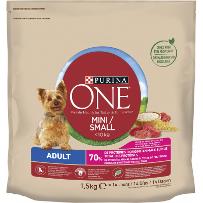 Сухий корм для собак Purina One Mini Adult з яловичиною та рисом 1.5 кг (7613034146656)