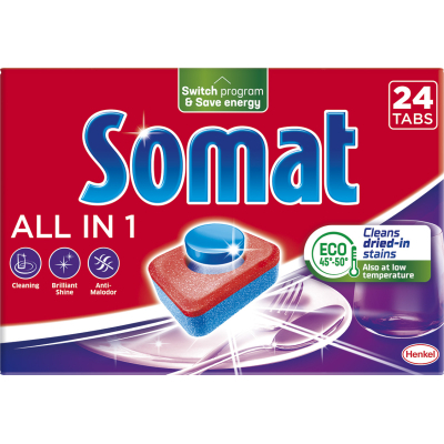 Таблетки для посудомийних машин Somat All in 1 24 шт. (9000101347777)