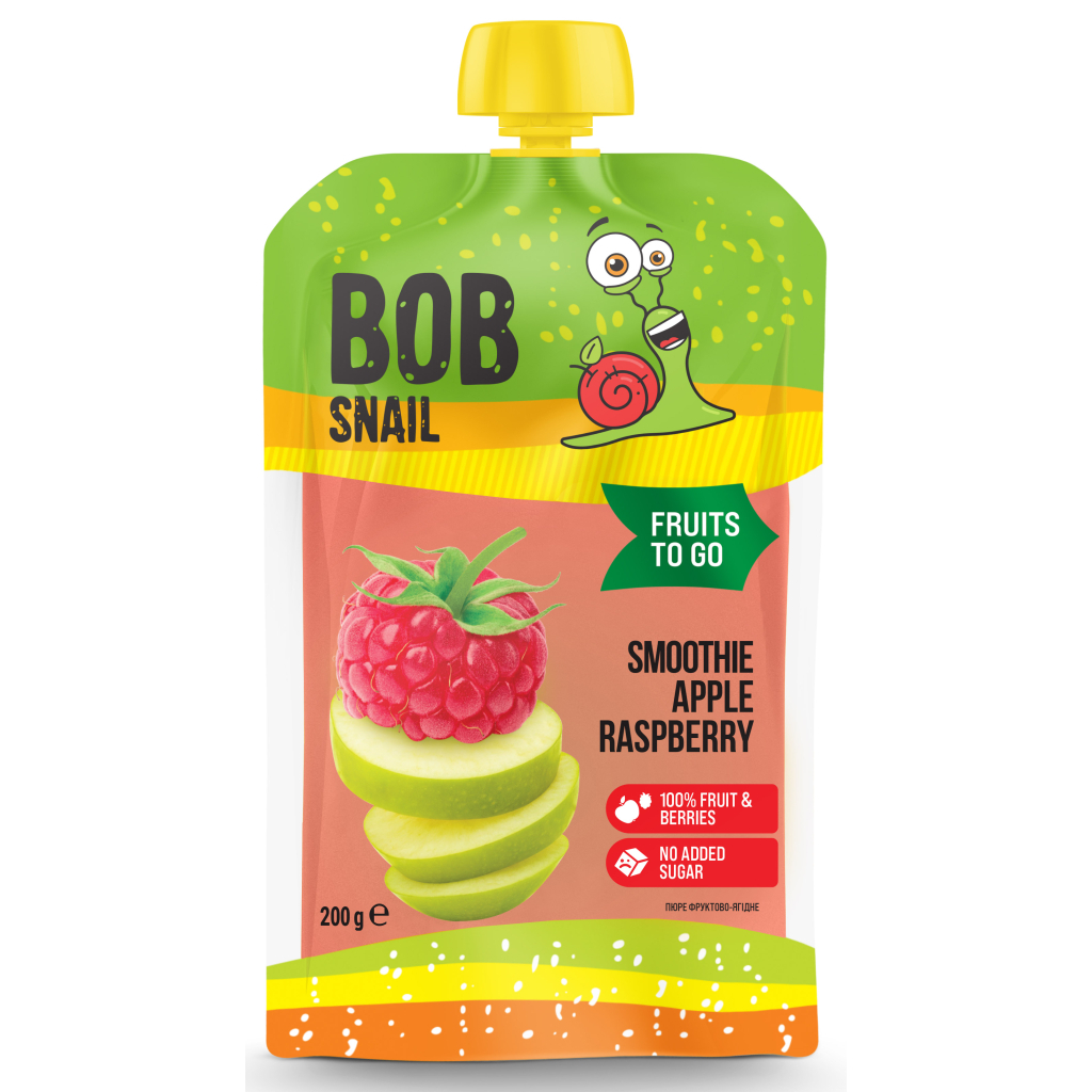 Дитяче пюре Bob Snail Равлик Боб Смузі Яблуко-Малина 200 г (4820219347026)