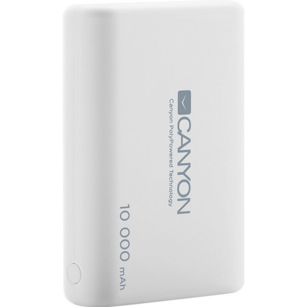 Батарея універсальна Canyon PB-104 10000mAh, Input 5V/2.1A, Output 5V/2.1A(Max), White (CNS-CPBP10W)