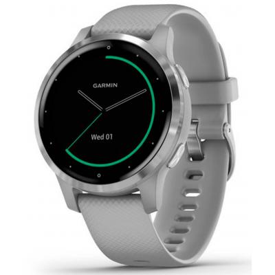 Смарт-годинник Garmin Vivoactive 4S Silver Stainless Steel Bezel with Powder Gray (010-02172-03/02)