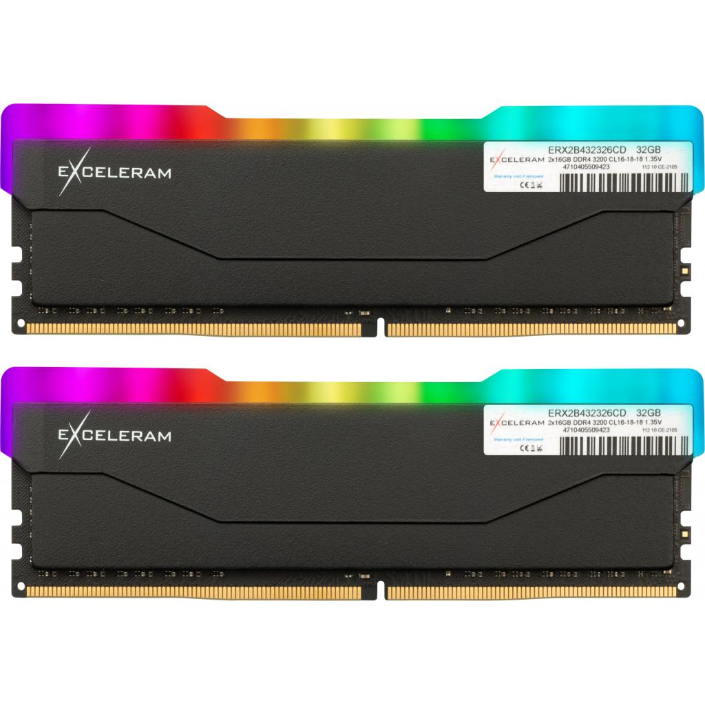 Модуль пам'яті для комп'ютера DDR4 32GB (2x16GB) 3200 MHz RGB X2 Series Black eXceleram (ERX2B432326CD)