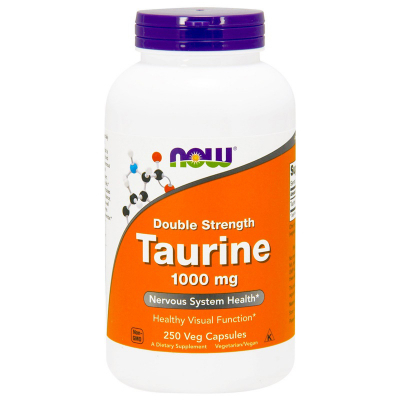 Амінокислота Now Foods Таурін, Taurine, 1000 мг, 250 вегетаріанських капсул (NOW-00143)