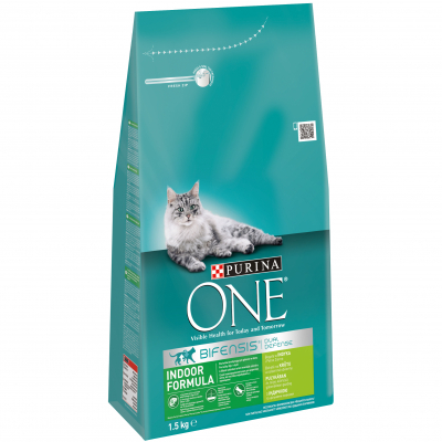 Сухий корм для кішок Purina One Indoor Formula Cat Turkey 1.5 кг (7613035514669)