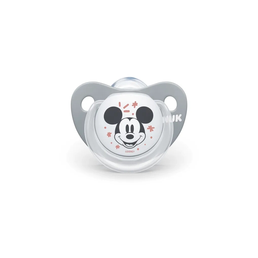 Пустушка Nuk Trendline Disney Mickey 0-6 міс., сіра з білим (3954013)