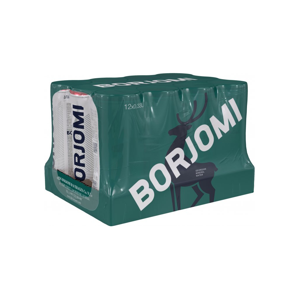 Мінеральна вода Borjomi 0.33 газ ж/б