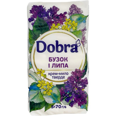 Тверде мило Dobra Бузок і липа 5 х 70 г (4820195509166)