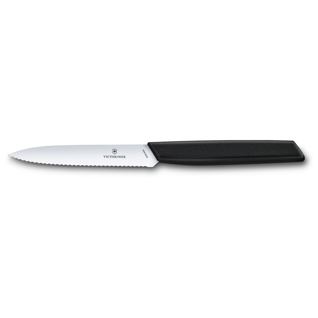 Кухонний ніж Victorinox Swiss Modern Paring Serrate 10см Black (6.9003.10W)