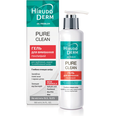 Гель для вмивання Біокон Hirudo Derm Oil Problem Pure Clean 180 мл (4820008318695)