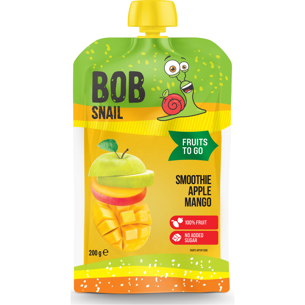 Дитяче пюре Bob Snail Равлик Боб Смузі Яблуко-Манго 200 г (4820219347033)