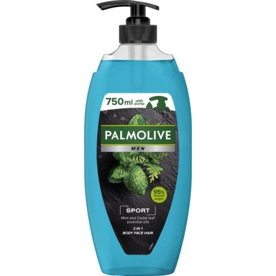 Гель для душу Palmolive Men Sport Ефірні олії м'яти та листя кедра 750 мл (8693495048712)