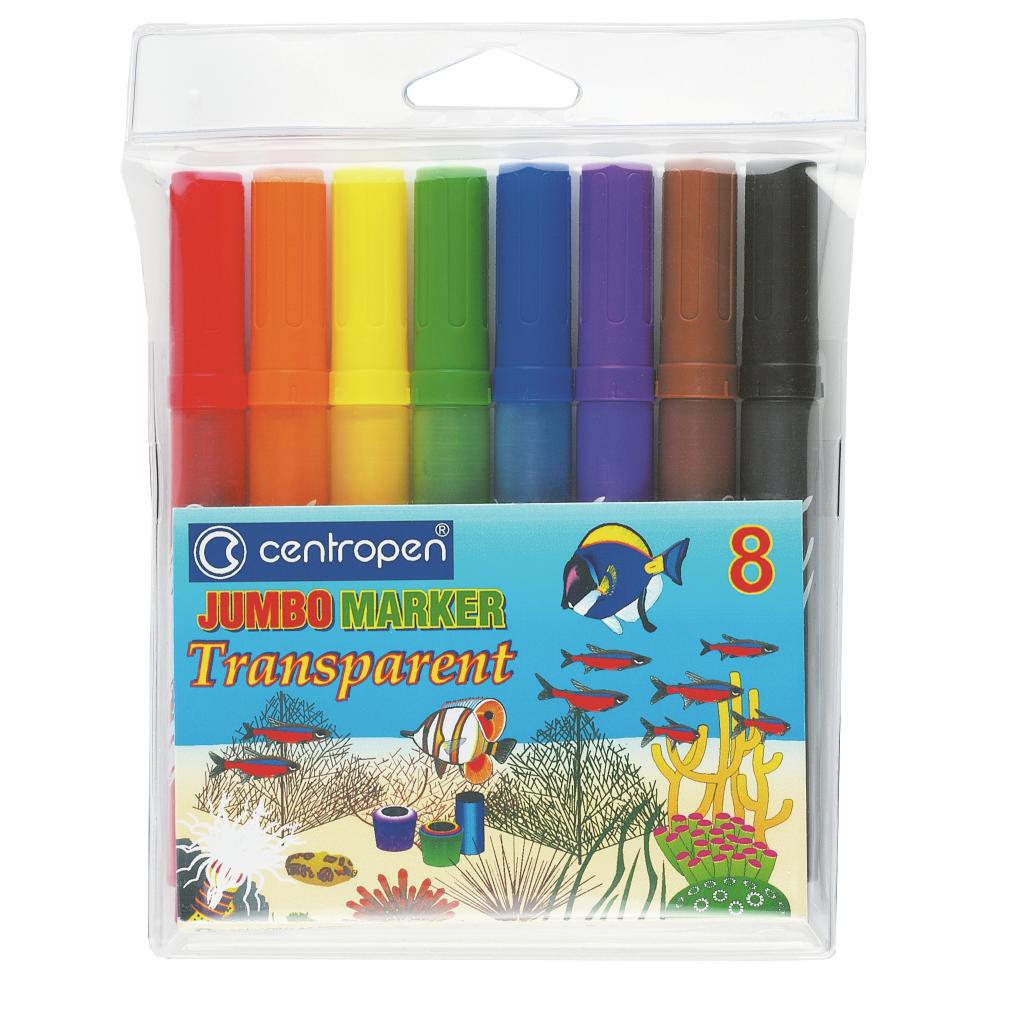 Фломастери Centropen 8580 JUMBO TRANSPARENT, 8 colors (8580/08)