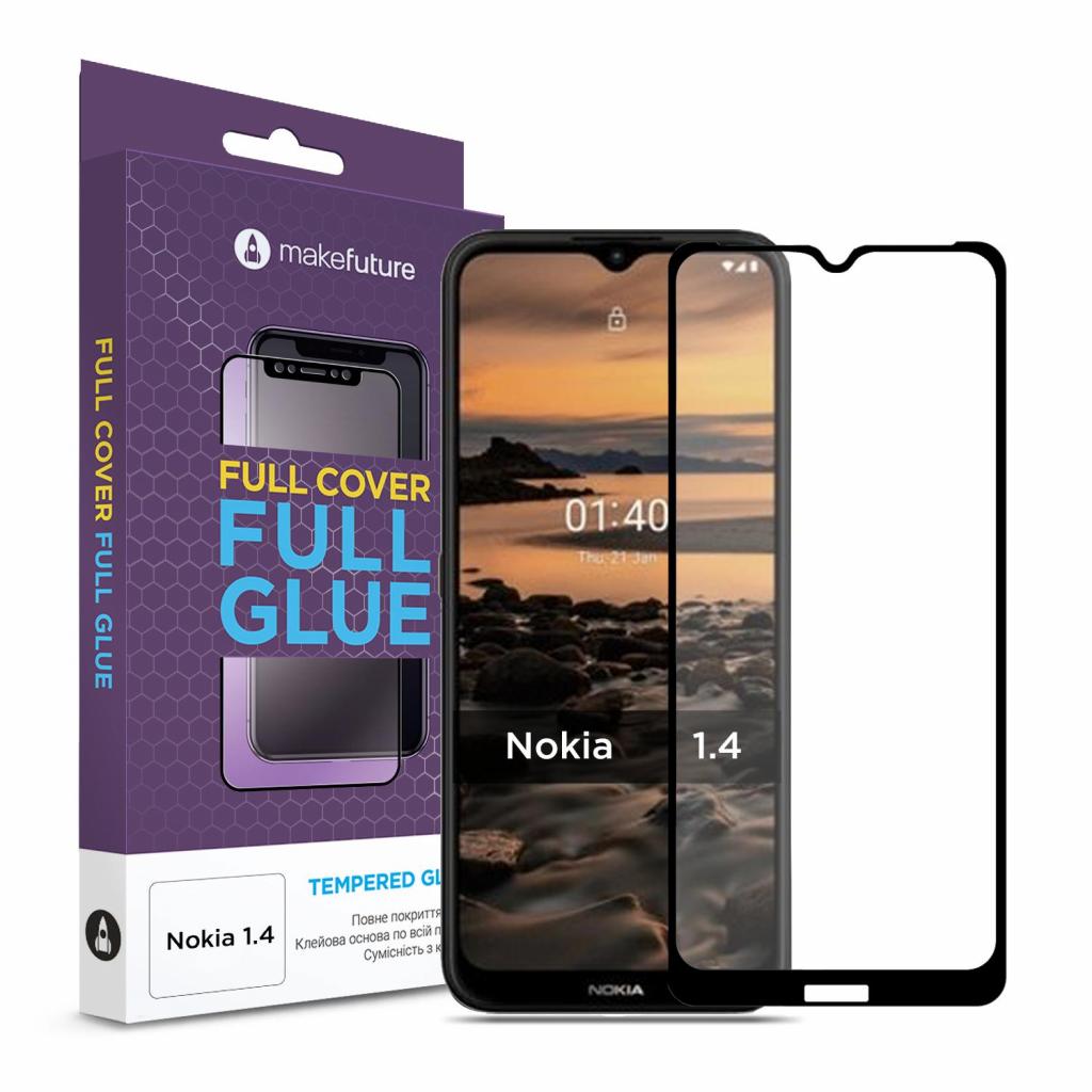 Скло захисне MakeFuture Nokia 1.4 Full Cover Full Glue (MGF-N14)