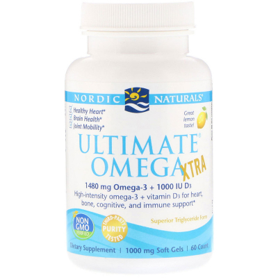 Жирні кислоти Nordic Naturals Риб'ячий Жир, Смак Лимона, Ultimate Omega, Lemon, 1000 мг, 6 (NOR-01799)