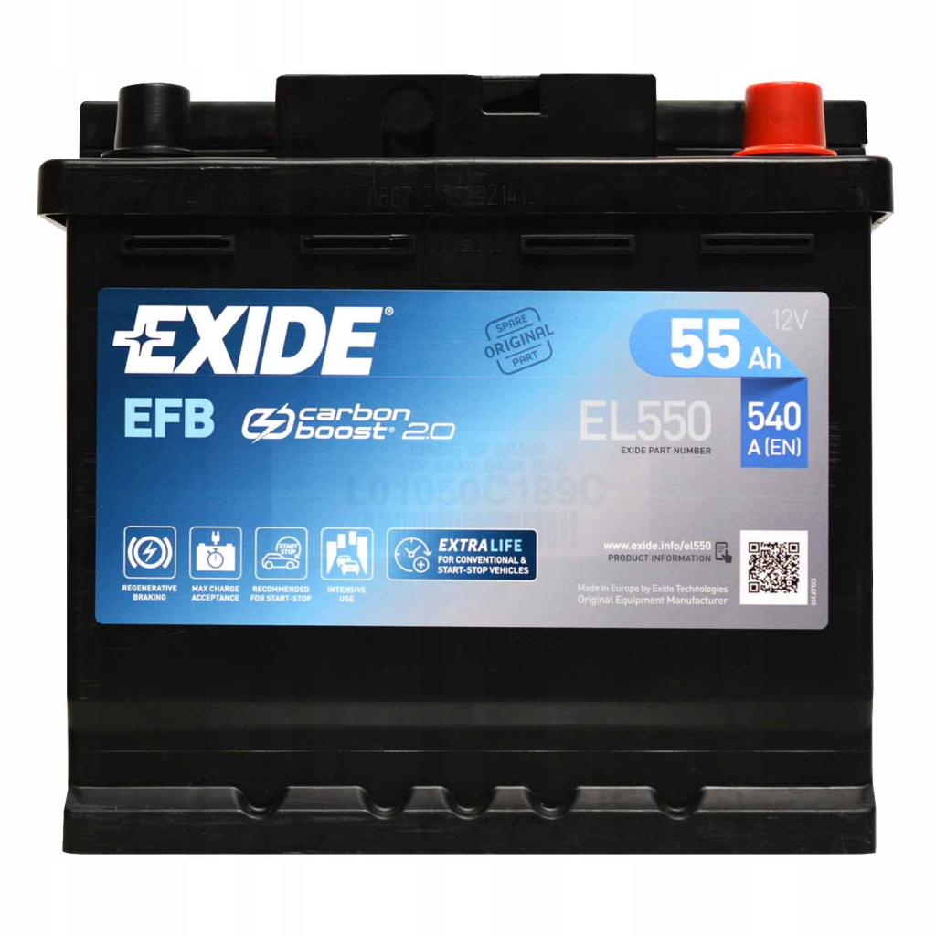 Акумулятор автомобільний EXIDE START-STOP EFB 55A (EL550)