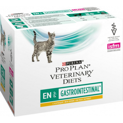 Вологий корм для кішок Purina Pro Plan Veterinary Diets EN з хворобами шлунково-кишкового тракту. З куркою 10x85г (7613035983229)