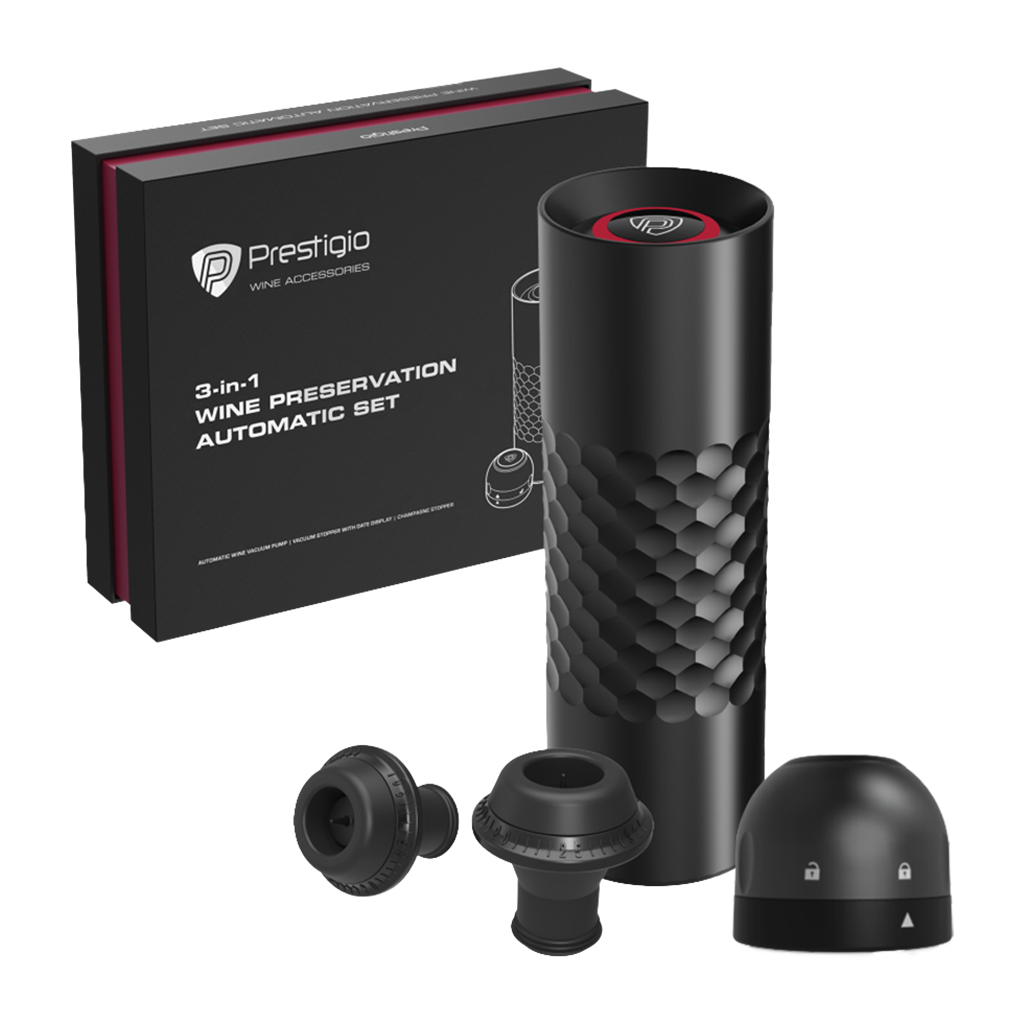 Винний набір Prestigio Electric Vacuum Wine Stopper (PWA103APSRB)