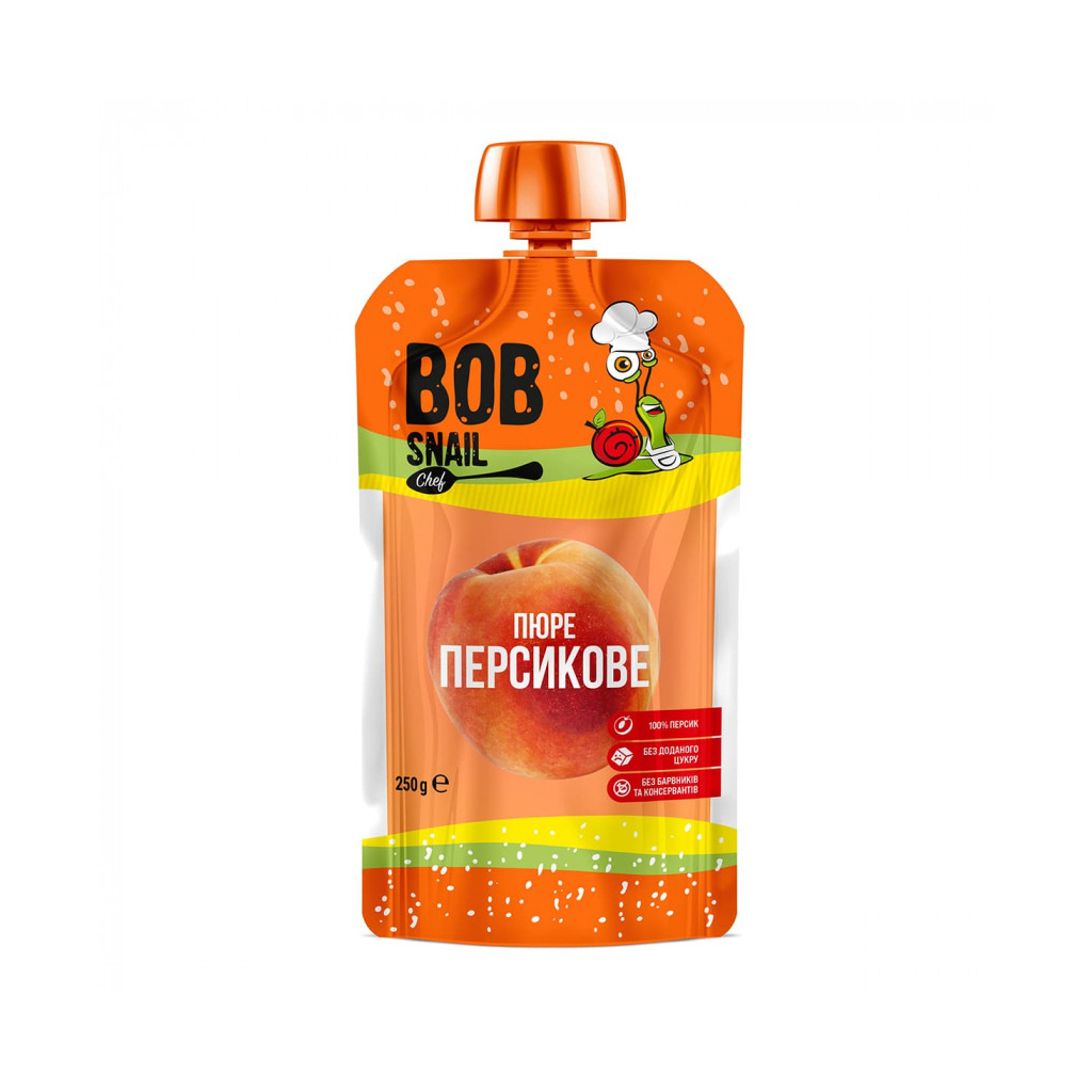 Дитяче пюре Bob Snail Равлик Боб Персик 250 г (4820219343912)