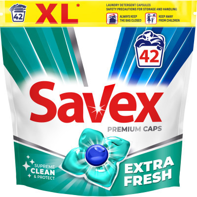 Капсули для прання Savex Premium Caps Extra Fresh 42 шт. (3800024046919)