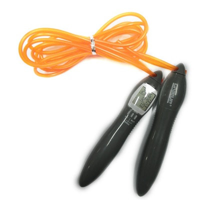 Скакалка LiveUp Electronic Jump Rope LS3123 з електронним лічильником сіро-помаранчева 275 см (6951376109054)