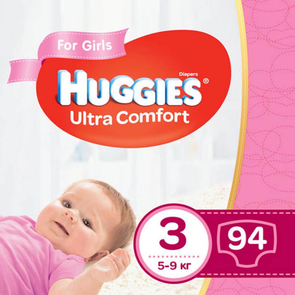 Підгузок Huggies Ultra Comfort 3 (5-9 кг) Giga для дівчаток 94 шт (5029053543666)