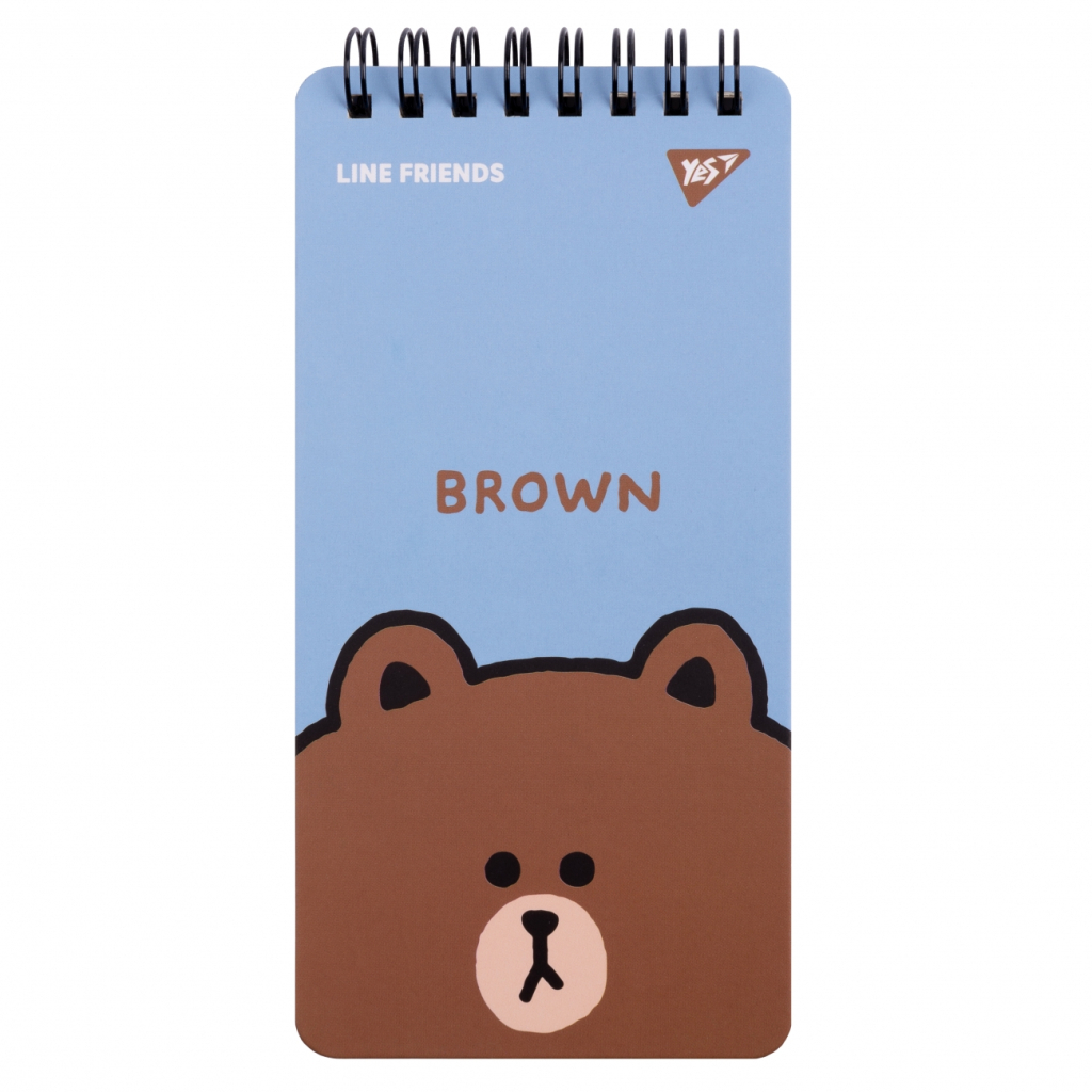 Блокнот Yes Line Friends Brown 80 х 160 60 аркушів (151763)