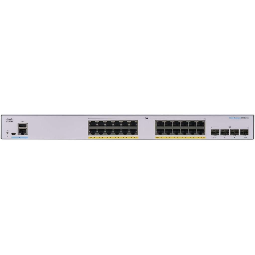 Комутатор мережевий Cisco CBS250-24P-4G-EU