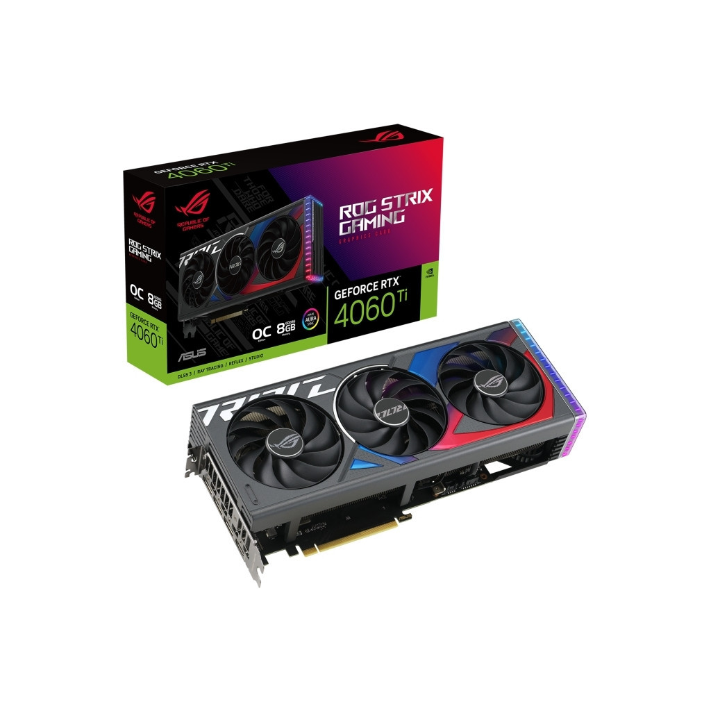 Відеокарта ASUS GeForce RTX4060Ti 8Gb ROG STRIX OC GAMING (ROG-STRIX-RTX4060TI-O8G-GAMING)