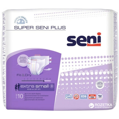 Підгузки для дорослих Seni Super Plus Extra Small 40-60 см 10 шт (5900516803544)