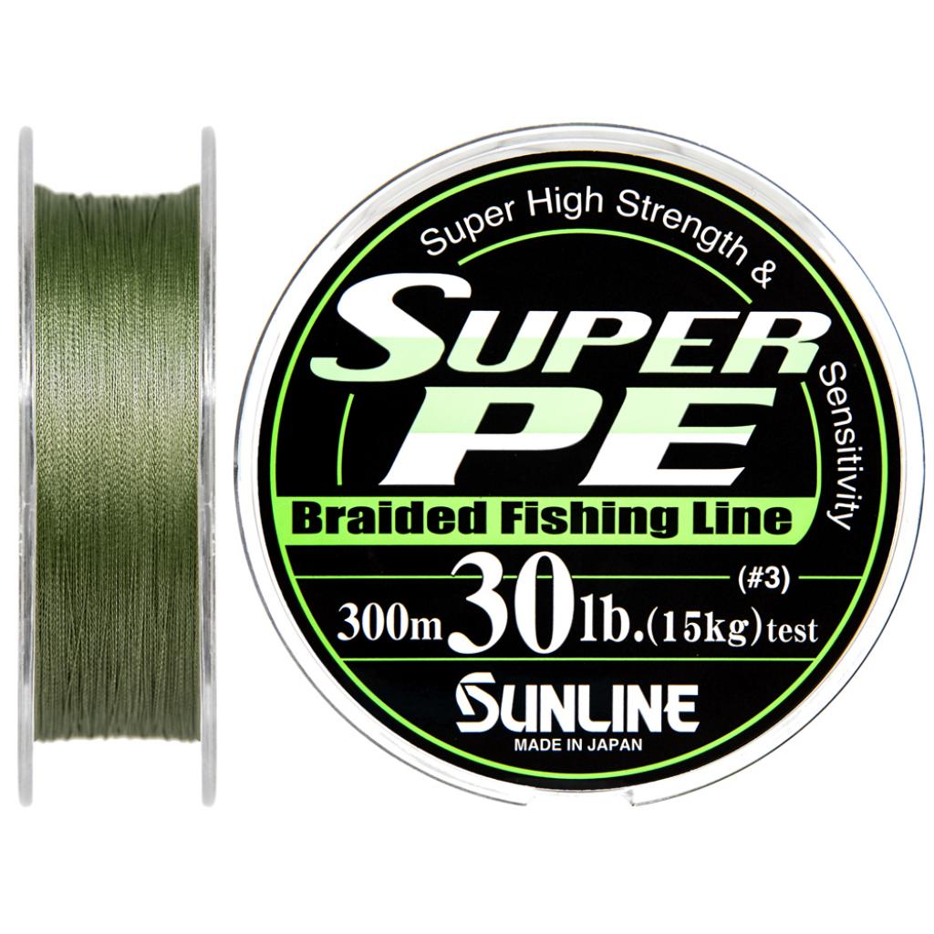 Шнур Sunline Super PE 300м 0,285мм 30Lb/15кг (темно-зеленый) (1658.08.04)