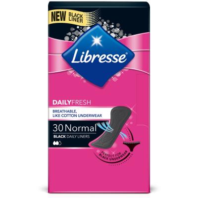 Щоденні прокладки Libresse Daily Fresh Normal Black, 30 шт (7322540919516)