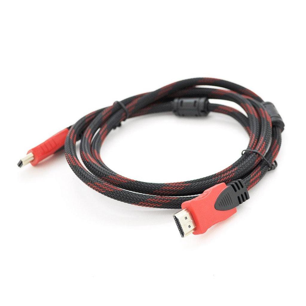 Кабель мультимедійний HDMI to HDMI 25.0m v1.4, OD-7.4mm Black/RED Merlion (YT-HDMI(M)/(M)NY/RD-25m)