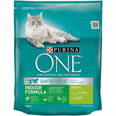 Сухий корм для кішок Purina One Indoor Formula Cat Turkey 800 г (7613035468047)