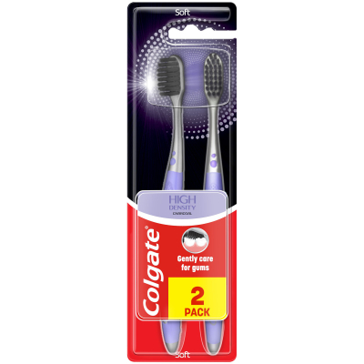 Зубна щітка Colgate High Density Charcoal м'яка 2 шт. (8718951369153)