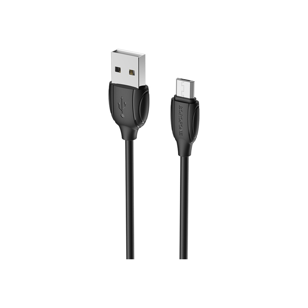 Дата кабель USB 2.0 AM to Micro 5P 1.0m BX19 Benefit 2.4A Black BOROFONE (BX19MB)