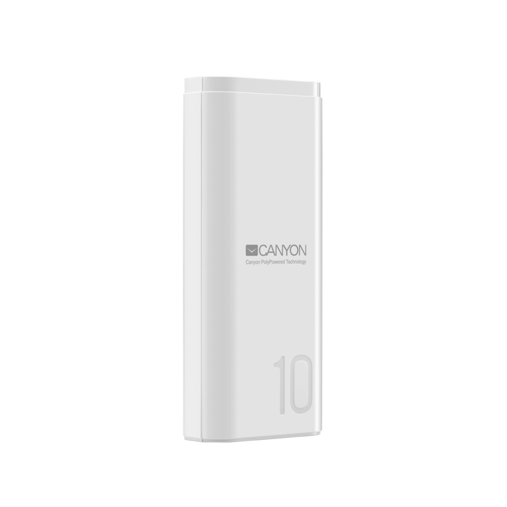 Батарея універсальна Canyon PB-103 10000mAh, Input 5V/2A, Output 5V/2.1A, White (CNE-CPB010W)