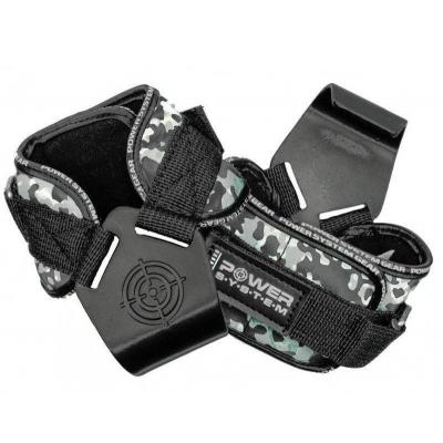 Гаки для тяги на зап'ястя Power System Hooks Camo PS-3370 Black/Grey L (PS_3370_Black/Grey L)