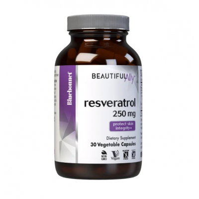 Антиоксидант Bluebonnet Nutrition Ресвератрол 250 мг, Beautiful Ally, Resveratrol 250 Мg, 30 р (BLB0876)