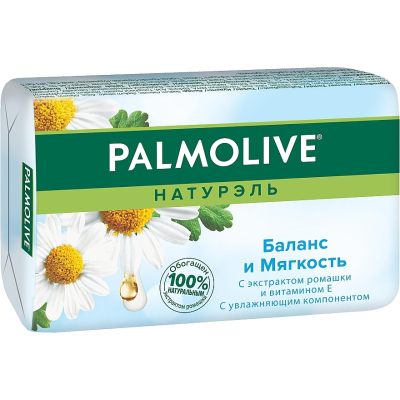 Тверде мило Palmolive Натурель Баланс і м'якість з екстрактом ромашки і вітаміном Е 150 г (8693495052788)