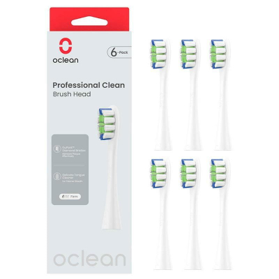 Насадка для зубної щітки Oclean P1C1 W06 Professional Clean Brush Head White (6 шт) (6970810553802)