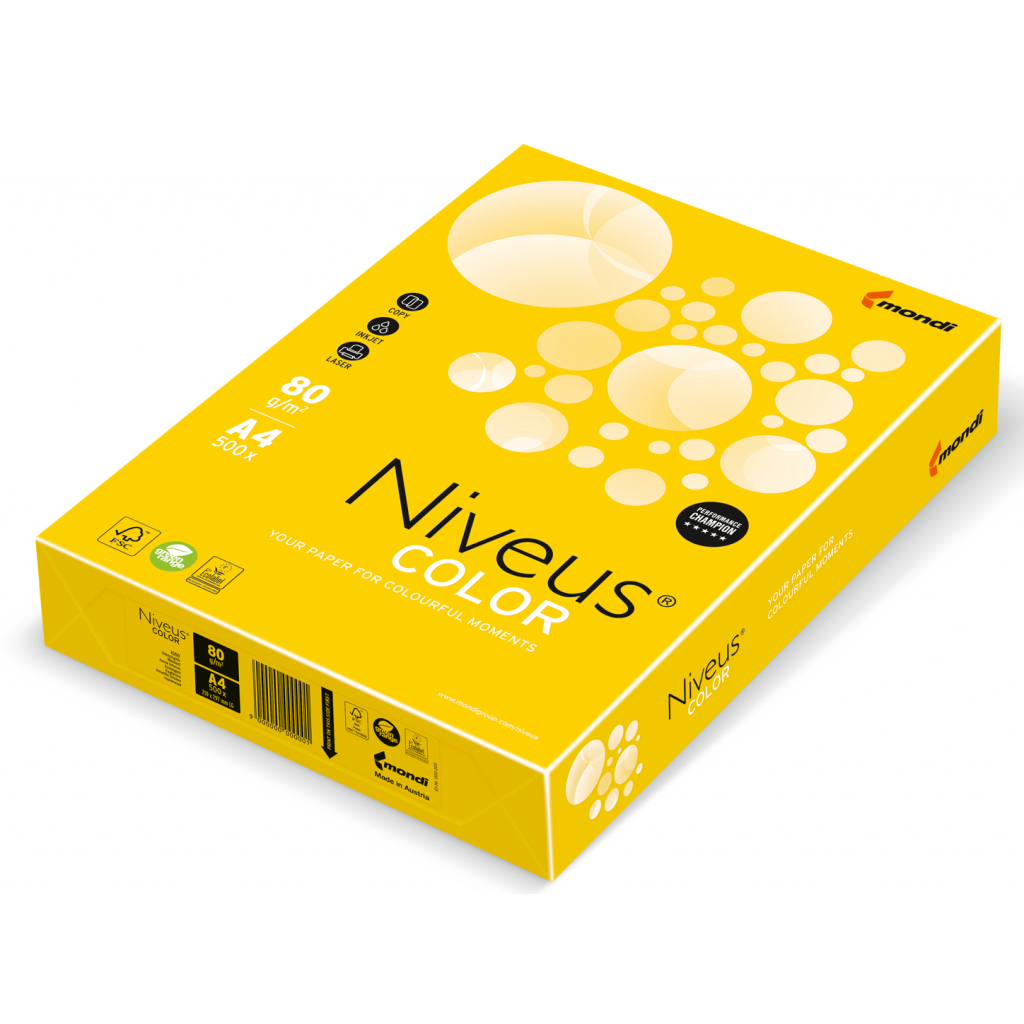 Папір Mondi Niveus COLOR intensive Mustard A4, 80g, 500sh (A4.80.NVI.IG50.500)